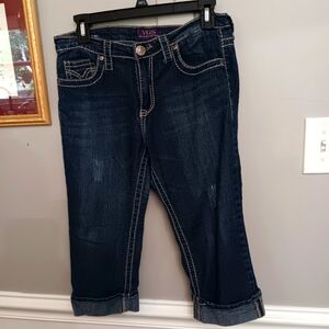 VGS by Vigoss Dark Blue Capri Cuffed Jeans Size 6 NWOT